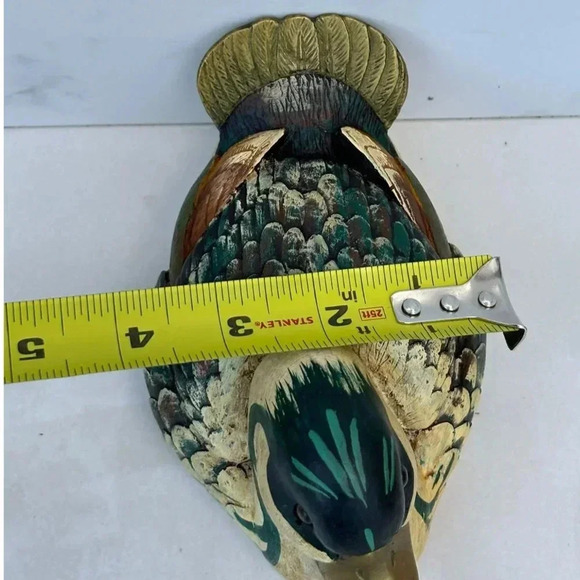 Malevolti Handmade Wood Brass Signed Italy Duck Multicolor Size 6.5"x4" - Picture 3 of 12